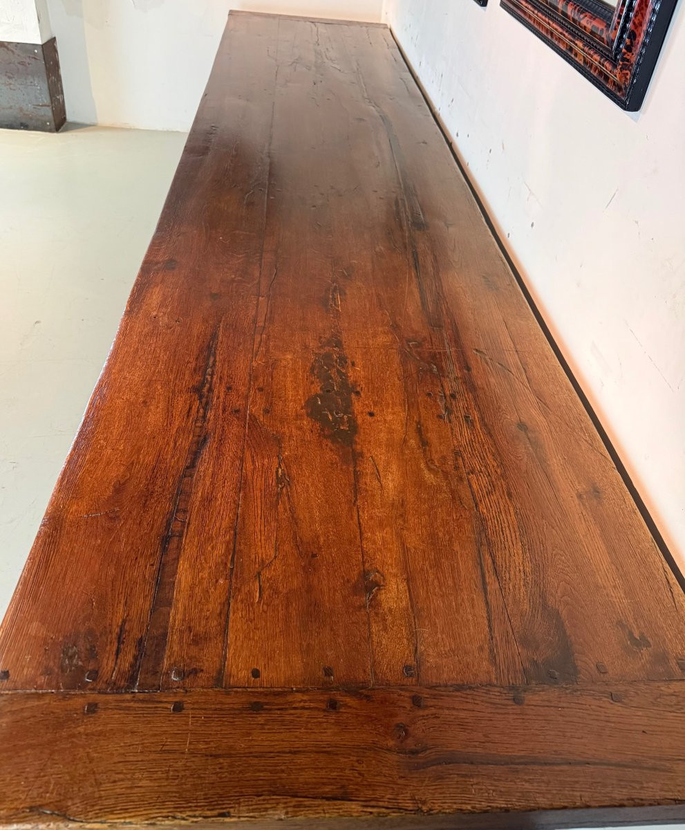 Grande Table De Monastère / réfectoire  En Chêne -photo-6