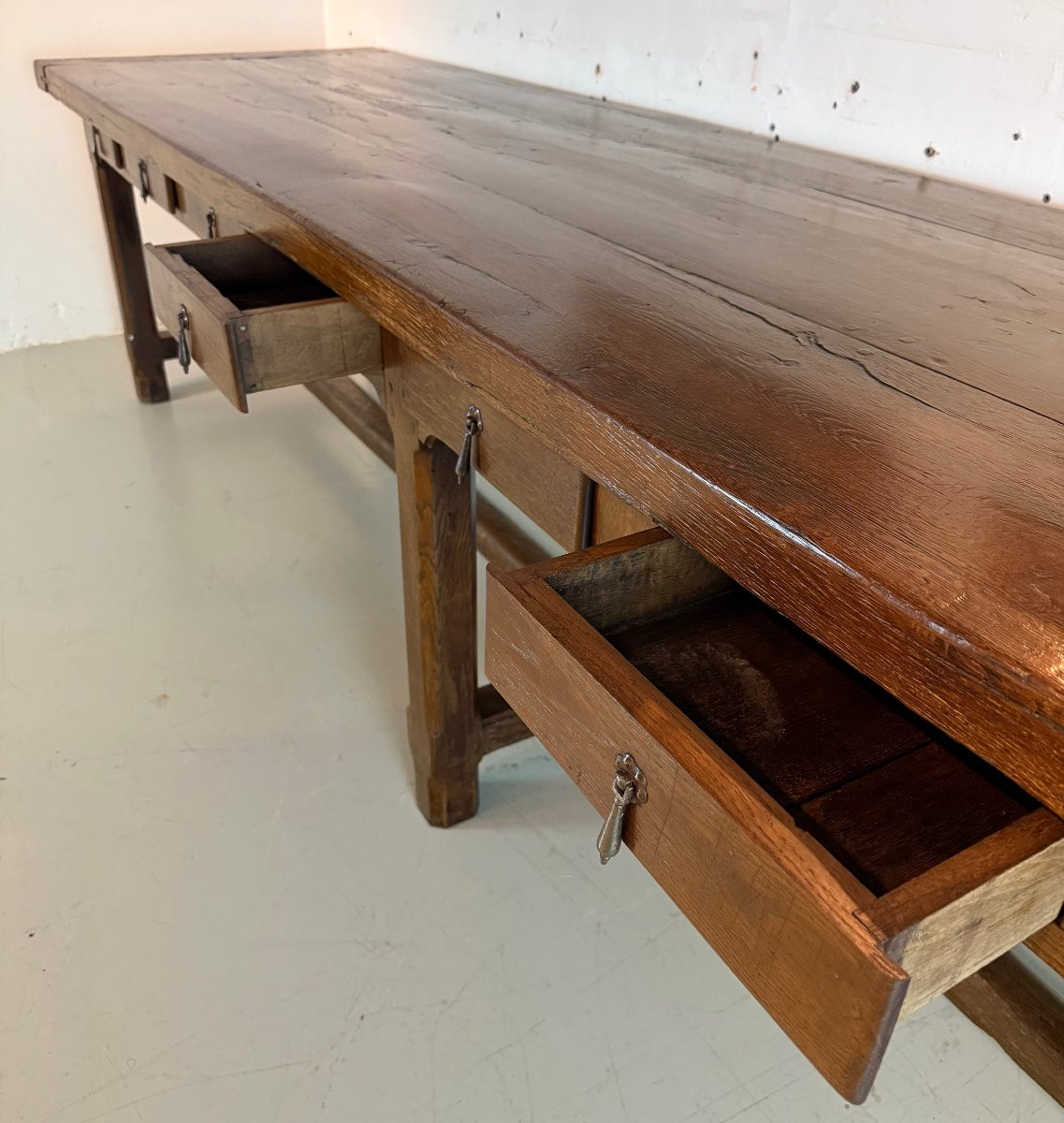 Grande Table De Monastère / réfectoire  En Chêne -photo-7
