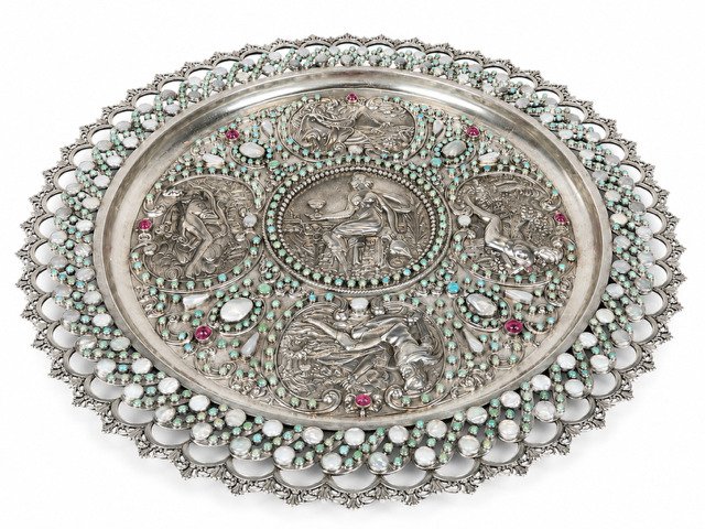 Solid Silver Temperance Dish In The Style Of François Briot-photo-4