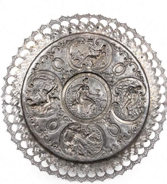 Solid Silver Temperance Dish In The Style Of François Briot-photo-5