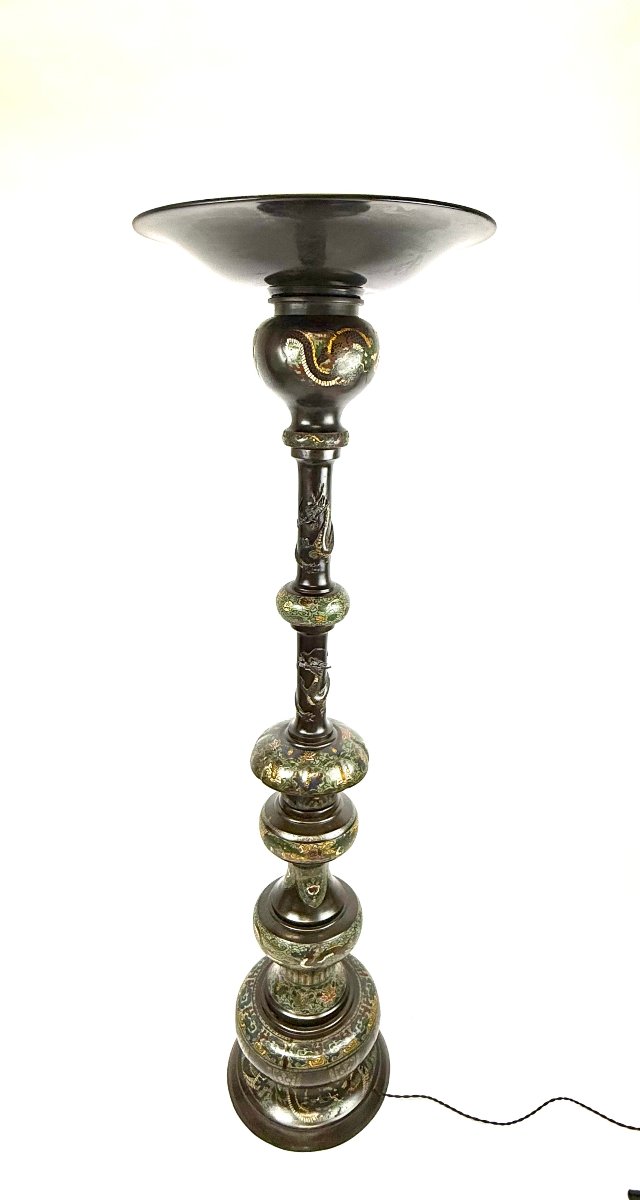  Cloisonné Floor Lamp, Early 20th Century-photo-2