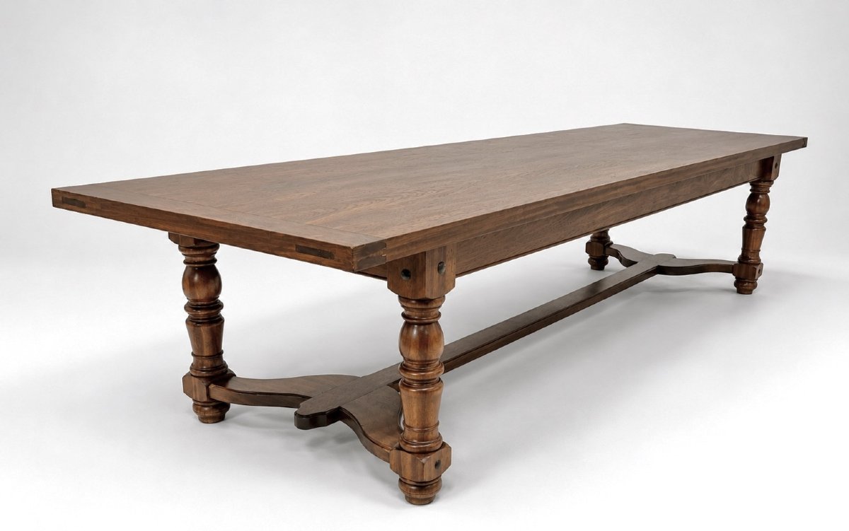 grande table de salle à manger en acajou massif-photo-6