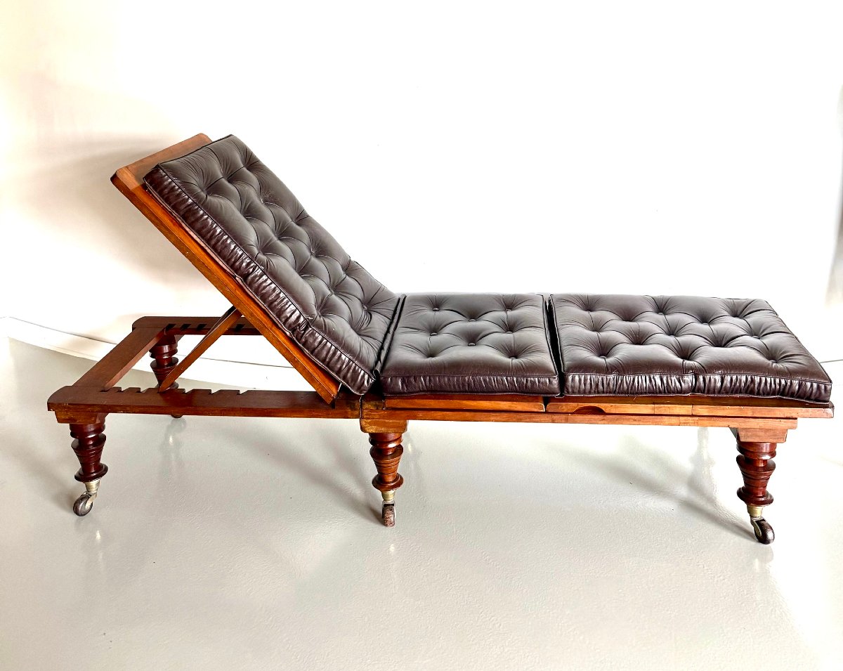 Chaise longue pliante anglaise par Robinsons.-photo-4