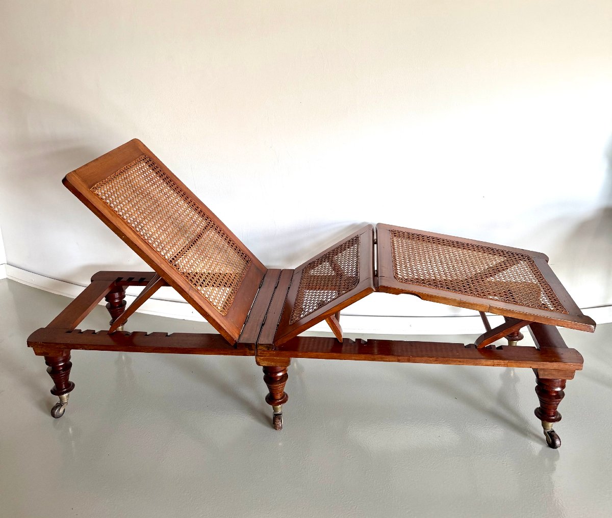 Chaise longue pliante anglaise par Robinsons.-photo-4