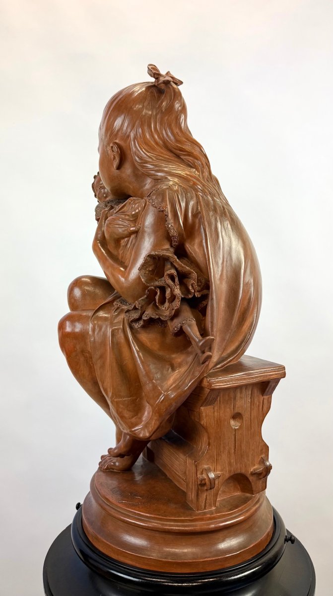 A Patinated Terracotta Sculpture From The Late 19th Century By The Belgian Sculptor Polydor Comein-photo-2