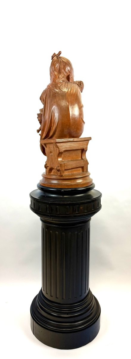 A Patinated Terracotta Sculpture From The Late 19th Century By The Belgian Sculptor Polydor Comein-photo-3