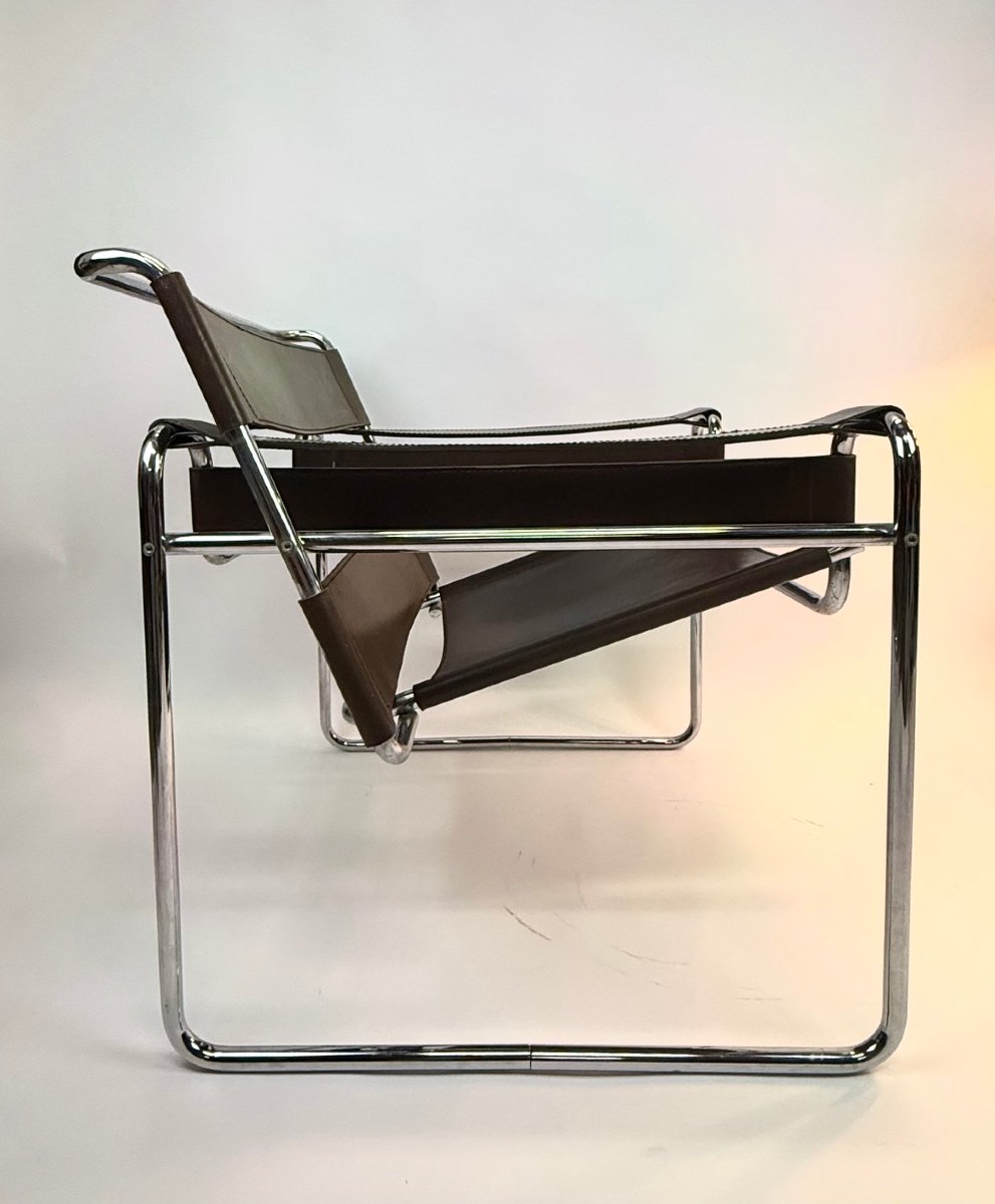 Vintage "wassily" Armchair, Designed By Marcel Breuer, 1980s-photo-6