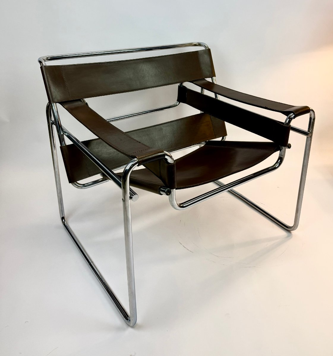 Vintage "wassily" Armchair, Designed By Marcel Breuer, 1980s