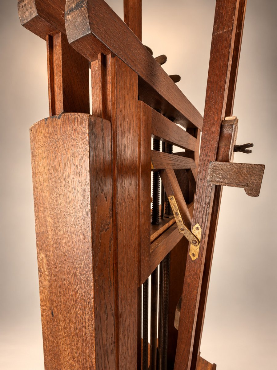 Large Artist's Studio Easel Made Of Oak-photo-3
