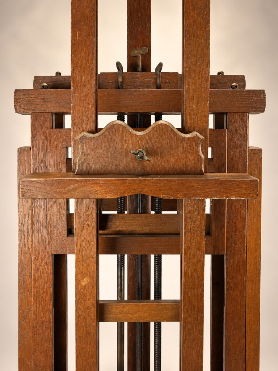 Large Artist's Studio Easel Made Of Oak-photo-4