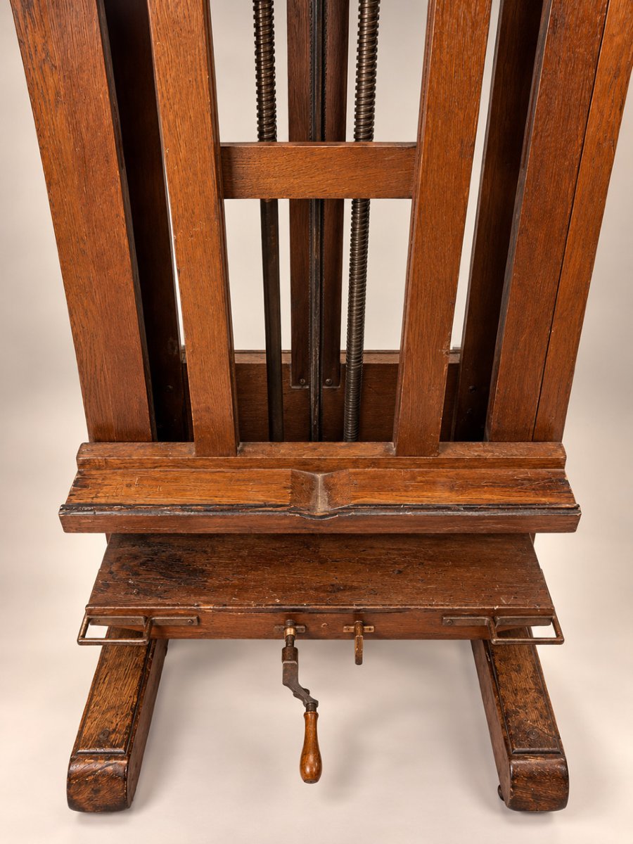 Large Artist's Studio Easel Made Of Oak-photo-3