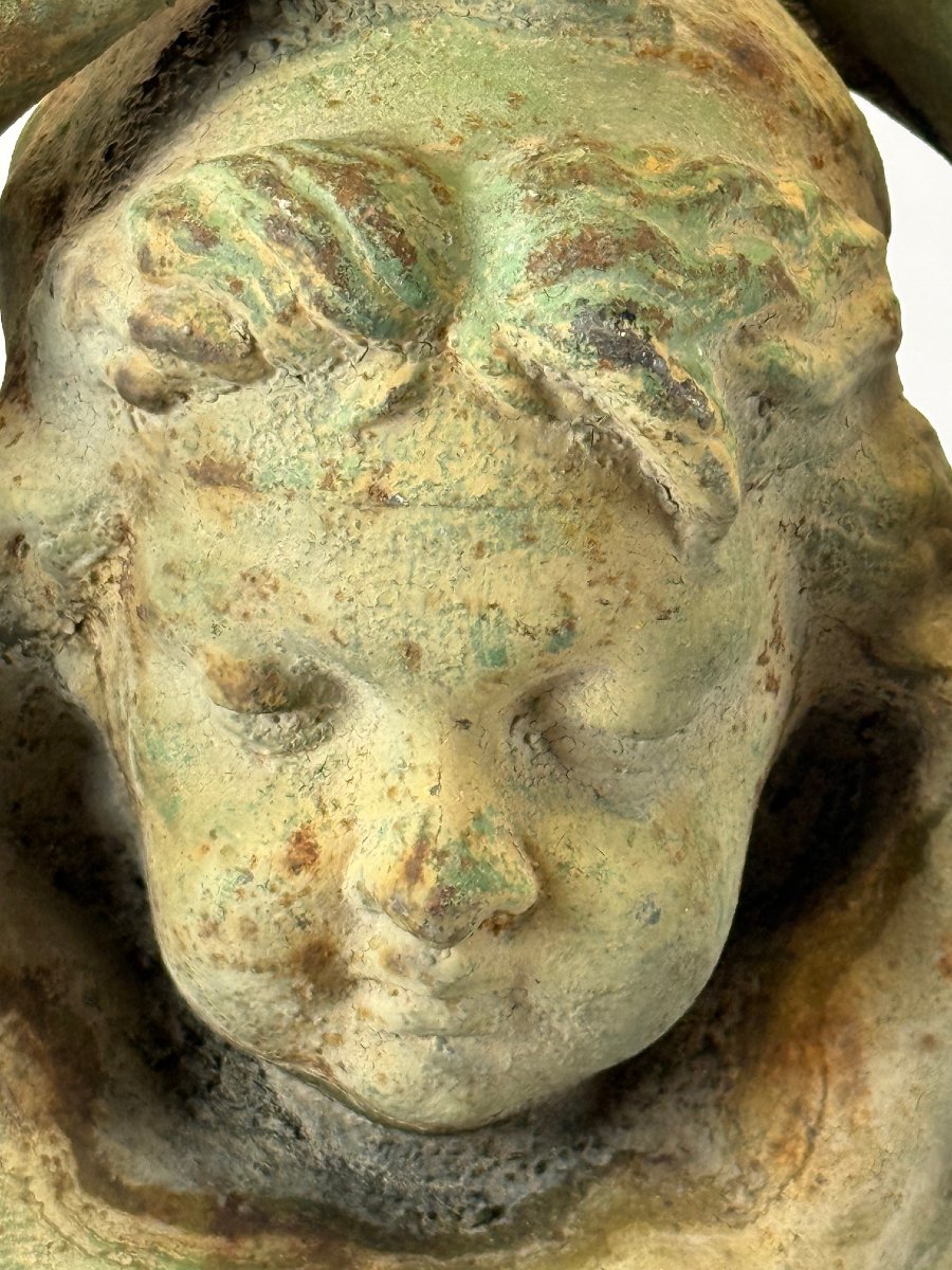 Un  ensemble de 4  candélabres figuratifs en fonte du XIXᵉ siècle, signés “A. Durenne, Paris”-photo-6