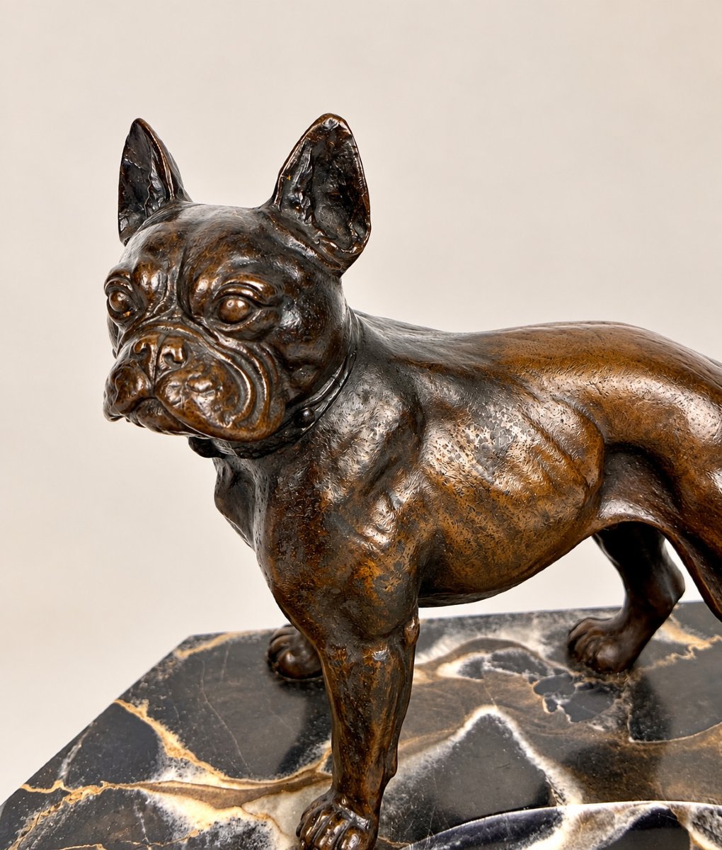 Vide-poche Bulldog en bronze Art déco, vers 1920-photo-2