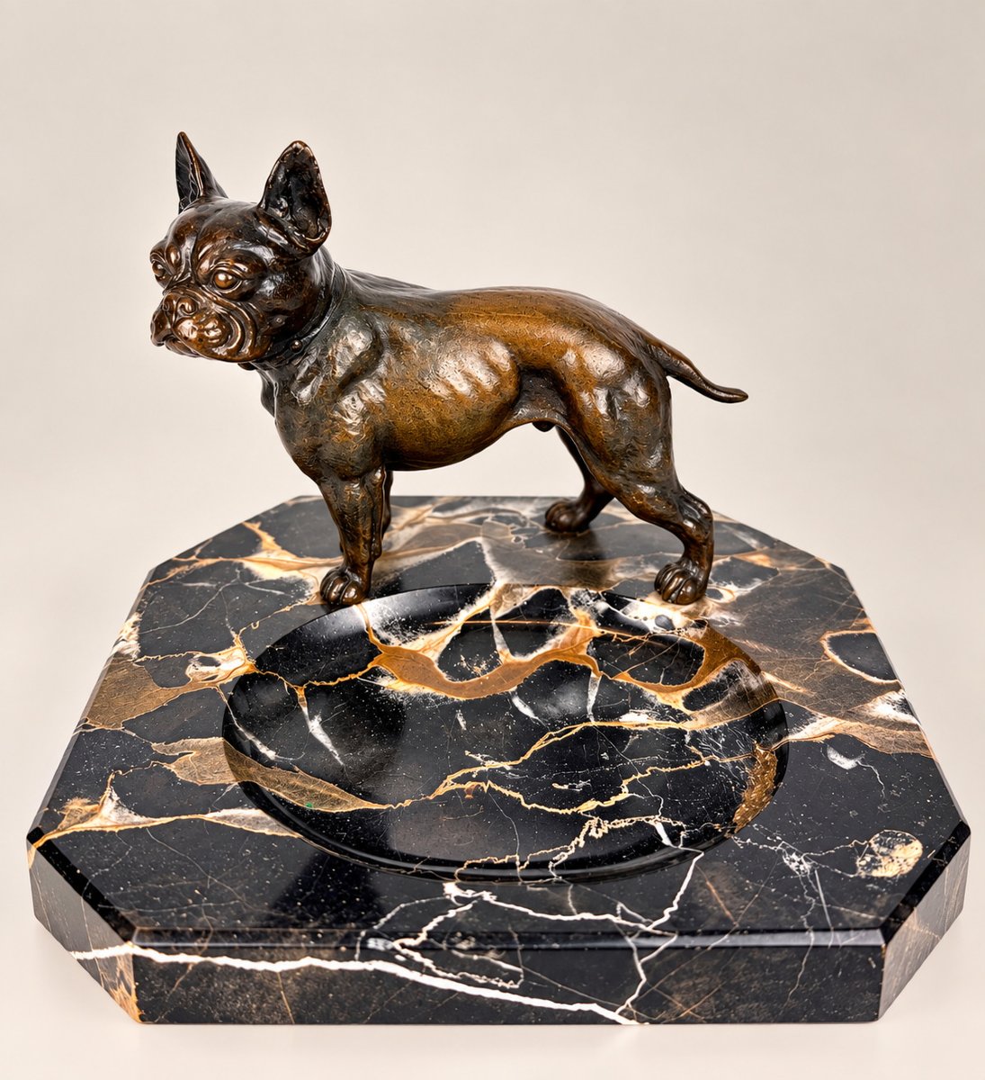 Vide-poche Bulldog en bronze Art déco, vers 1920-photo-4