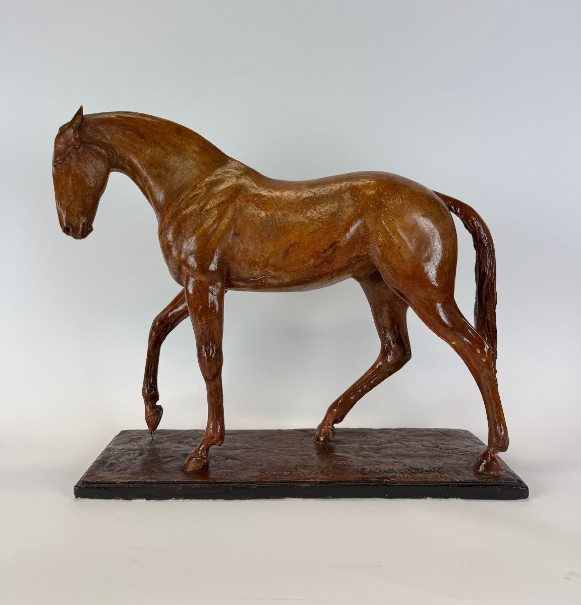 Domien Ingels (1881–1946)  cheval Quick Star  Plâtre original d’atelier -photo-2