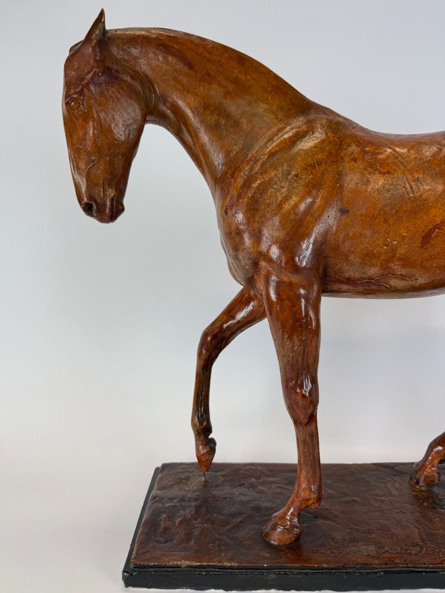 Domien Ingels (1881–1946)  cheval Quick Star  Plâtre original d’atelier -photo-4