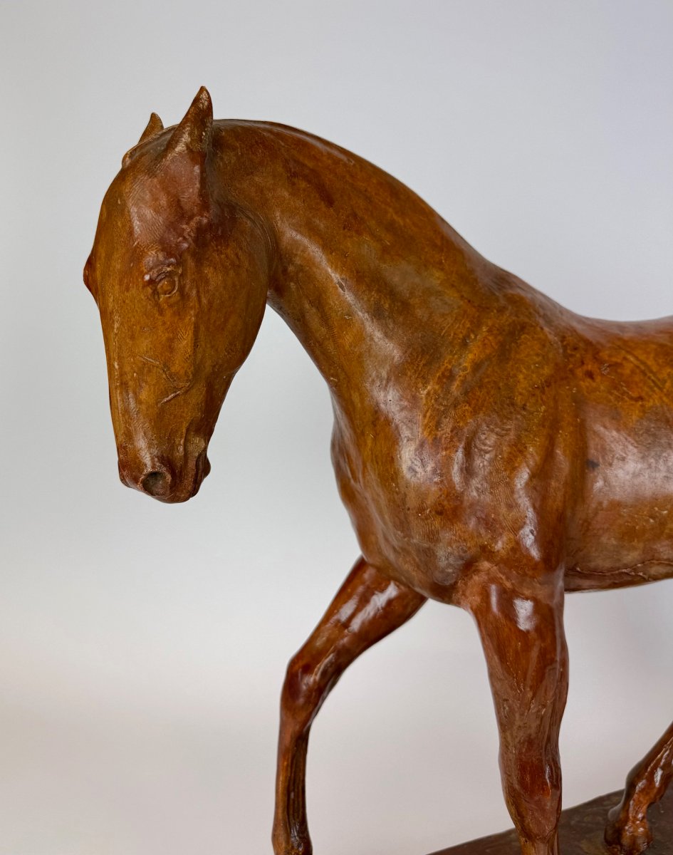 Domien Ingels (1881–1946)  cheval Quick Star  Plâtre original d’atelier -photo-4