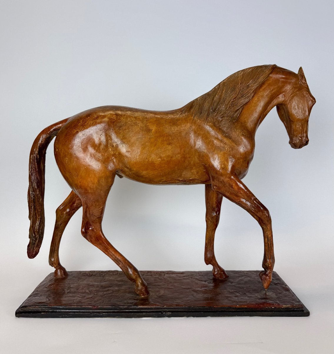 Domien Ingels (1881–1946)  cheval Quick Star  Plâtre original d’atelier -photo-5