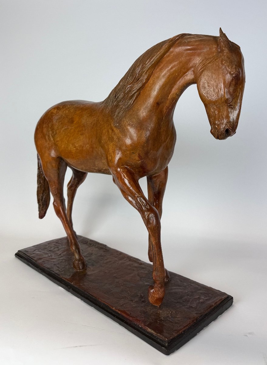 Domien Ingels (1881–1946)  cheval Quick Star  Plâtre original d’atelier -photo-6