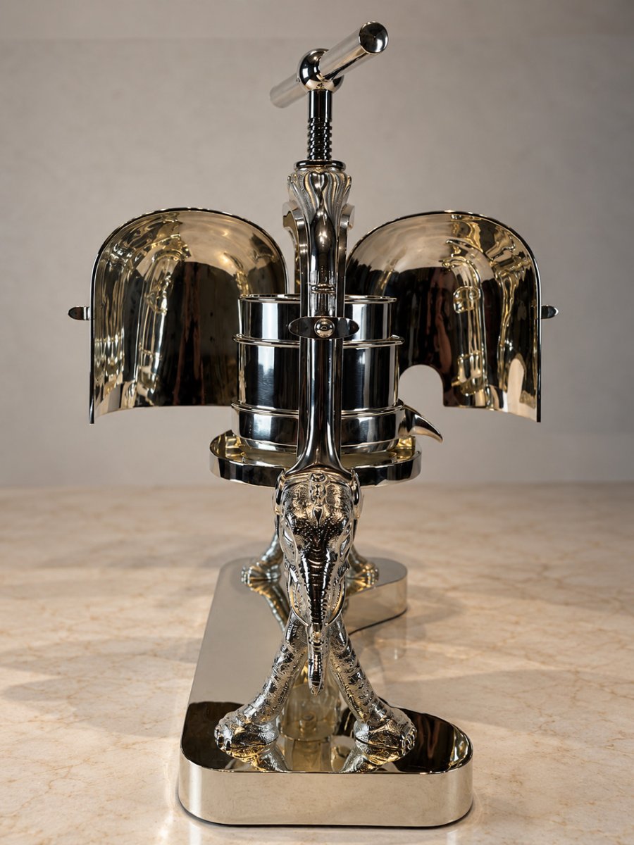 Silver Plated Duck/ Lobster Press By Cailar & Bayard, Paris-photo-1