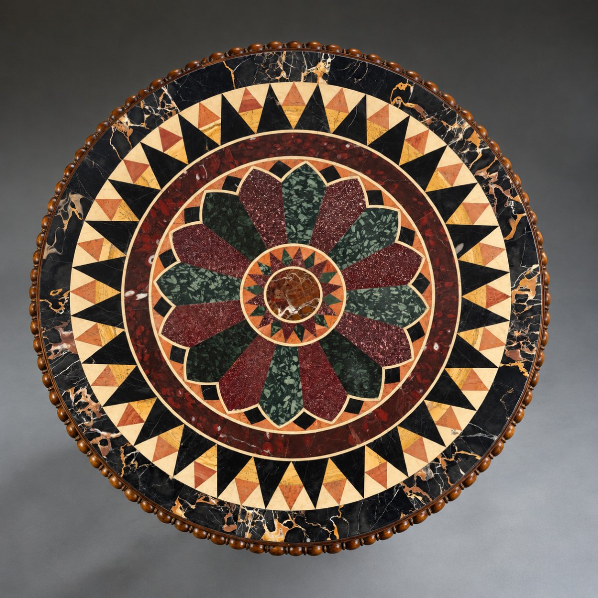 Grand Tour Walnut  Table With Specimen Marble Top From The Lopes Brothers Collection
