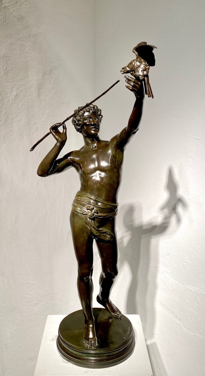 Sculpture Bronze Jeune Fauconnier-photo-4