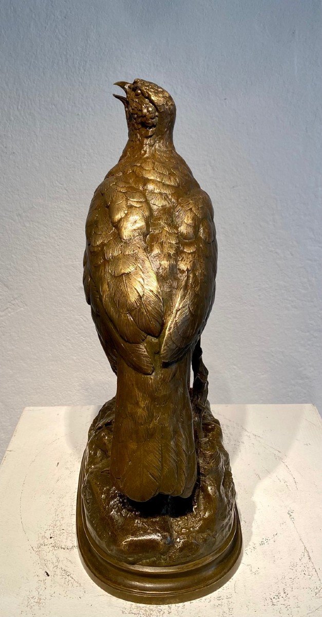 Bronze Partridge By Alfred Dubucand (french, 1828–1894)-photo-3