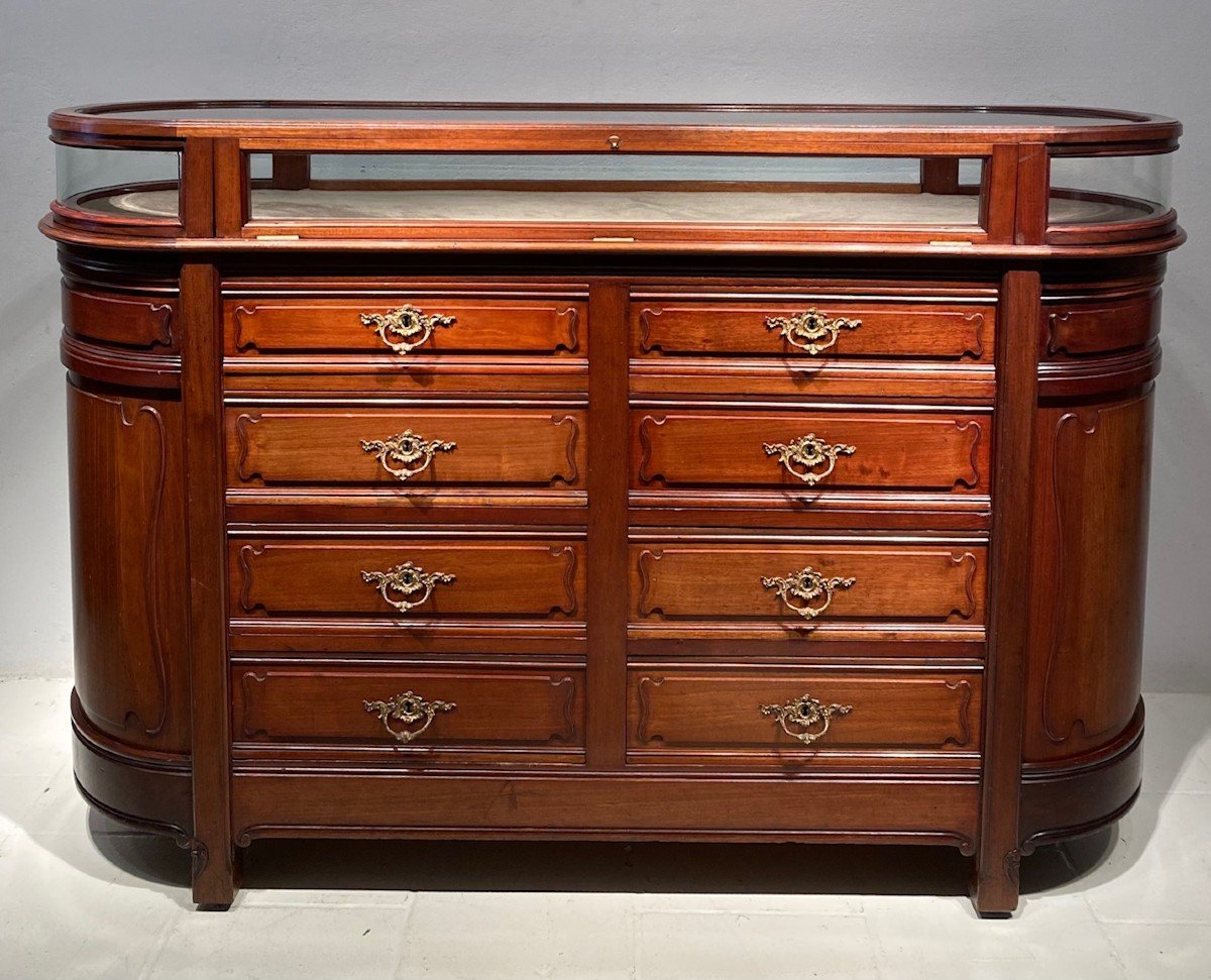 Pair Of Mahogany Counters , Art Nouveau-photo-2