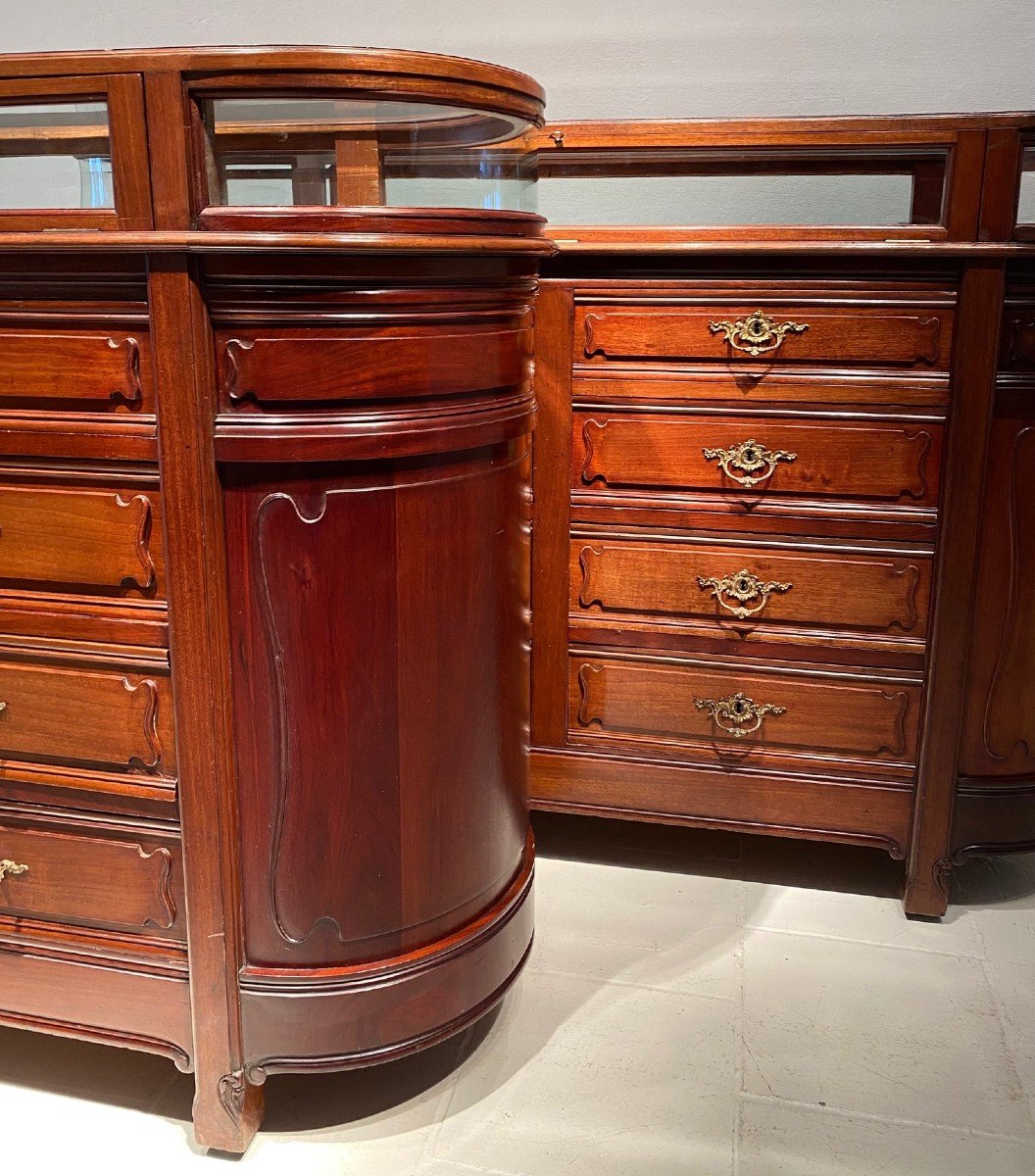 Pair Of Mahogany Counters , Art Nouveau-photo-7