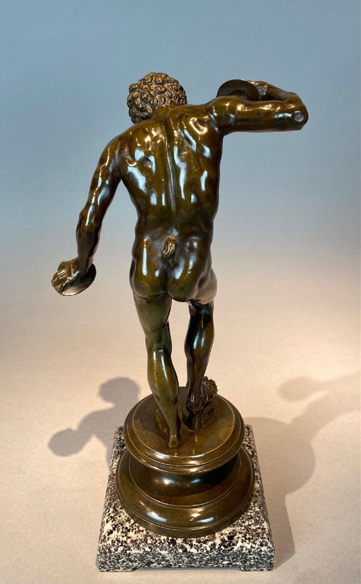 Souvenir Of The Grand Tour ''fauna Dancing With Cymbals'' In Bronze.-photo-5