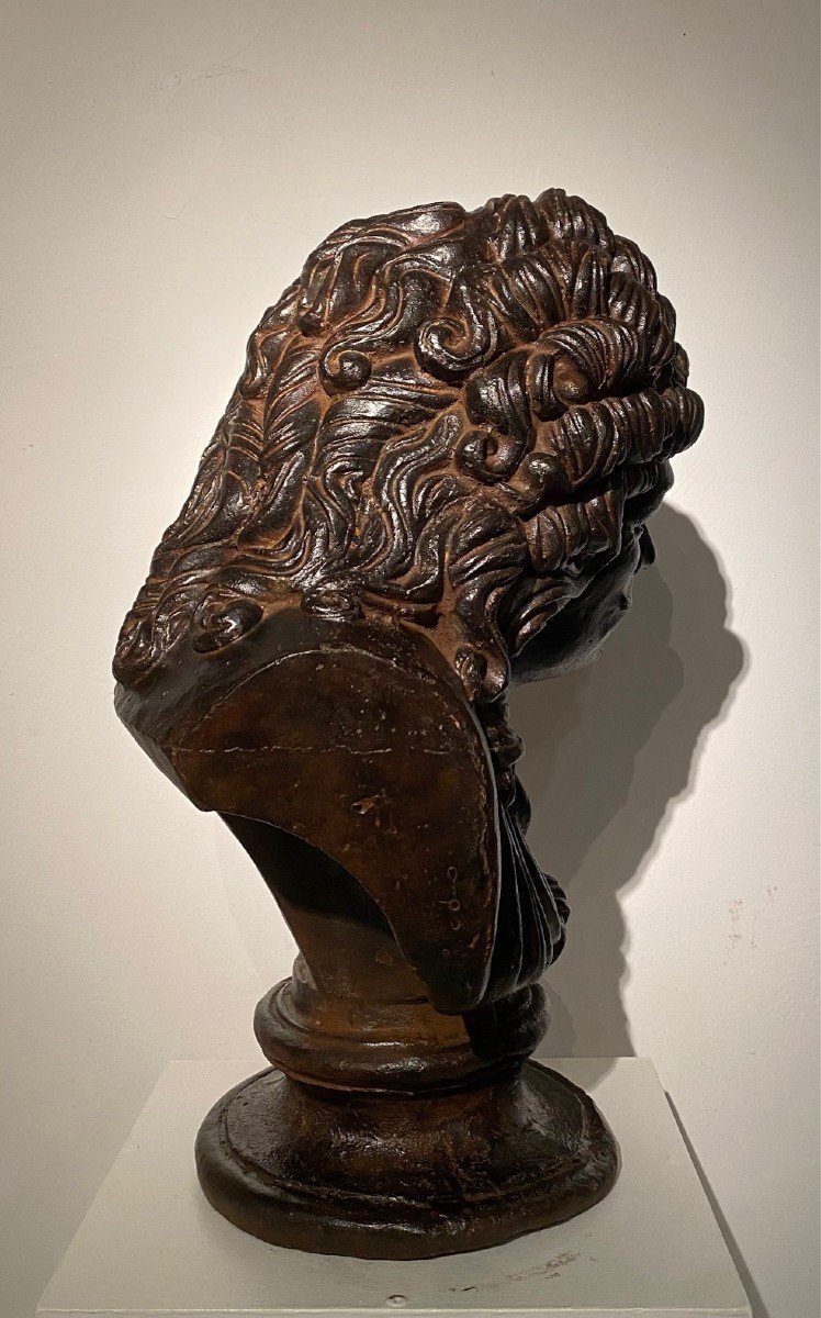 A XIXth Century Cast Iron  Bust Of Molière-photo-3