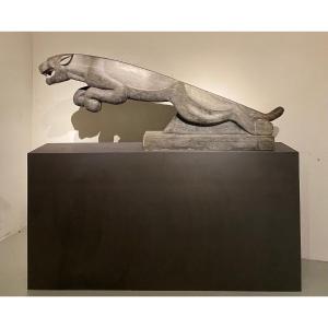  Jaguar Art Deco  En Pierre, Milieu Du 20ème Siècle