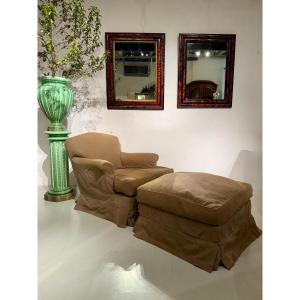 Fauteuil Howard et repose-pieds par Axel Vervoordt