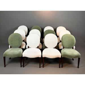 12 Mid-twentieth Century Regency Revival Dining Chairs