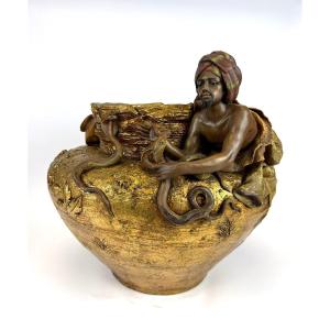 Sculptural Terracotta Planter/plant Pot From The Early 20th Century