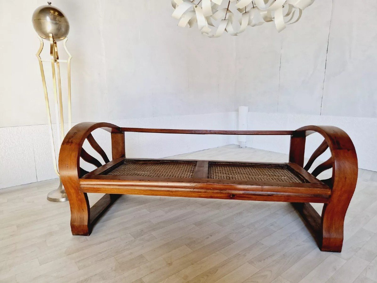 Colonial Style Cane Art Deco Sofa-photo-6