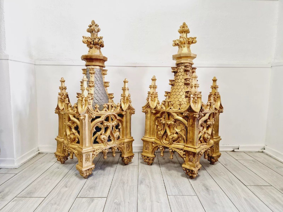 Pair Of Large 19th Century Church Capitals-photo-2
