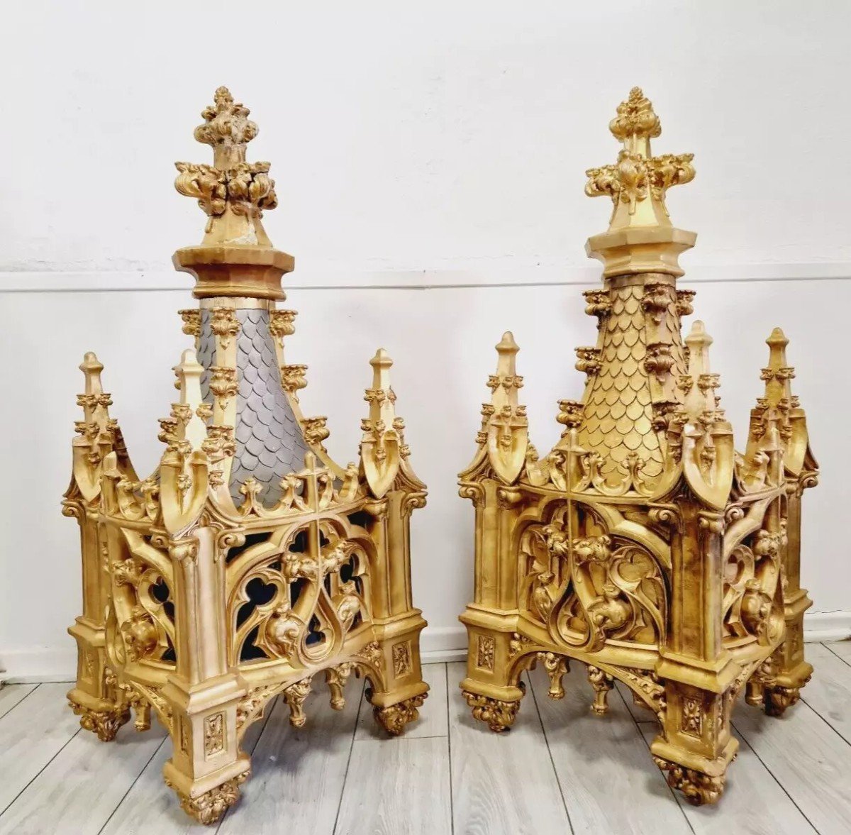 Pair Of Large 19th Century Church Capitals