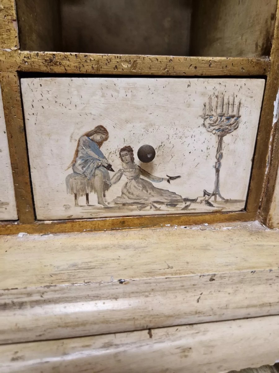 Secrétaire d’armoire ancien peint à la main-photo-2