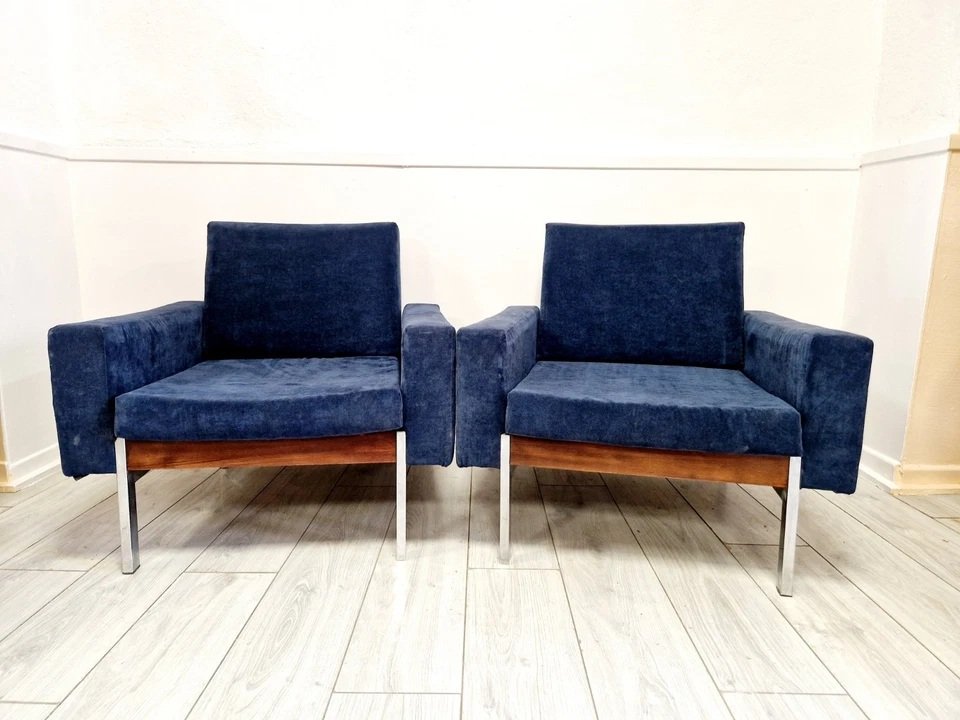 Paire de fauteuils club danois du milieu du siècle dernier de style Kiushu Saporiti-photo-3