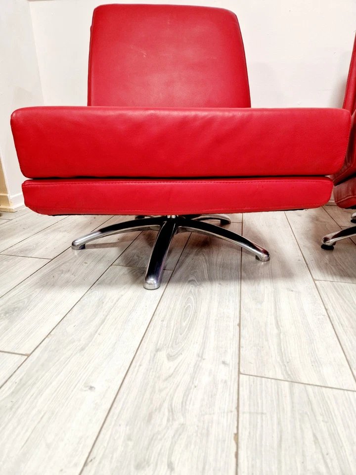 Pair Of Cajus Maelum Mid-century Style Breeze Swivel Chairs For Fjords-photo-6
