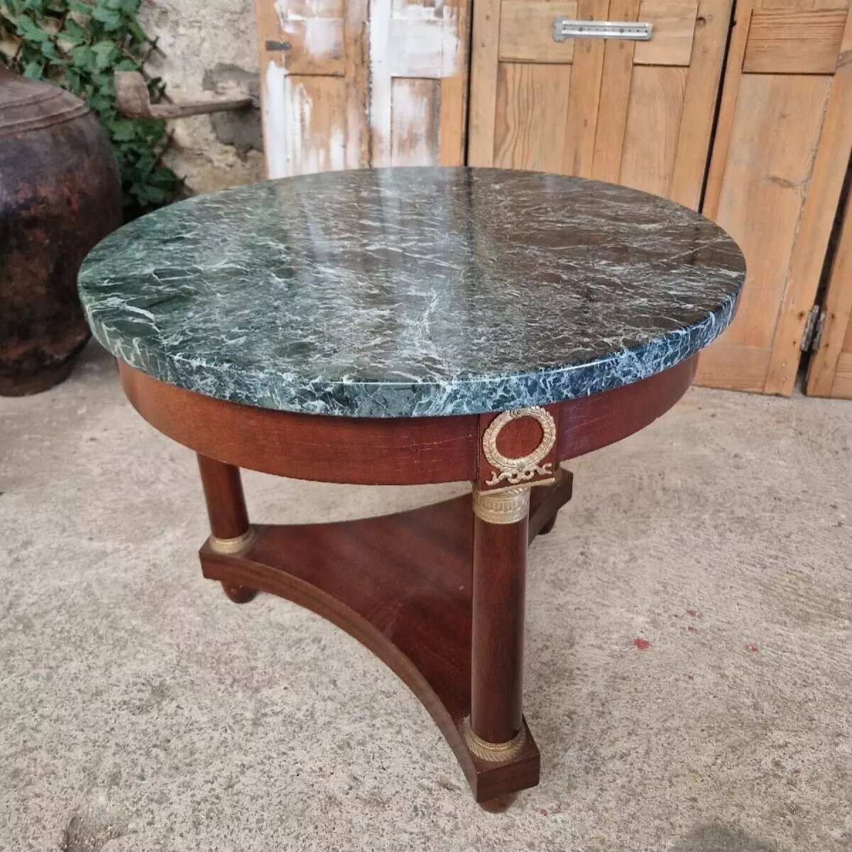 Table guéridon française ancienne de style Empire-photo-2