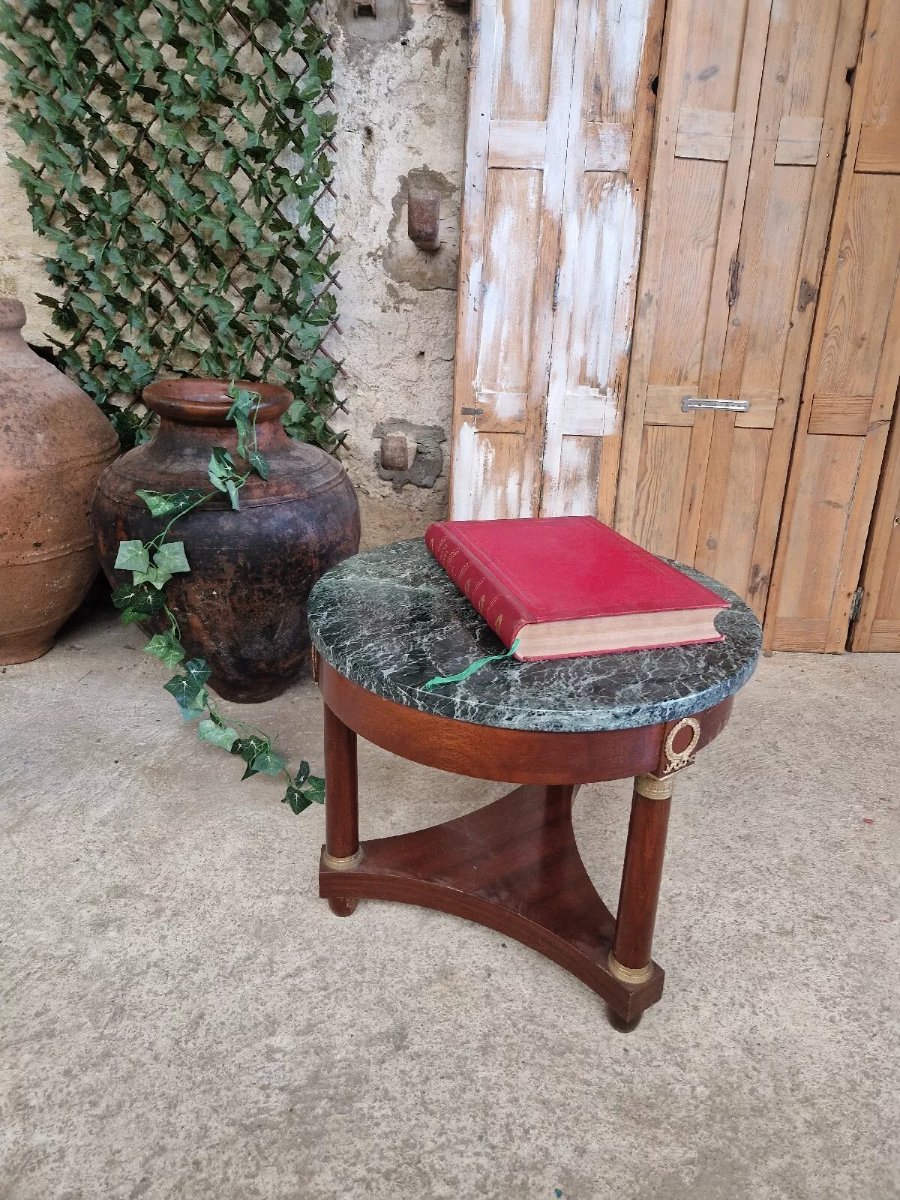 Table guéridon française ancienne de style Empire-photo-5