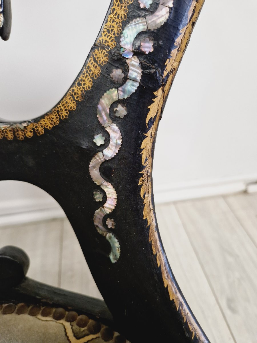 Paire antique de chaises napoléon françaises-photo-1