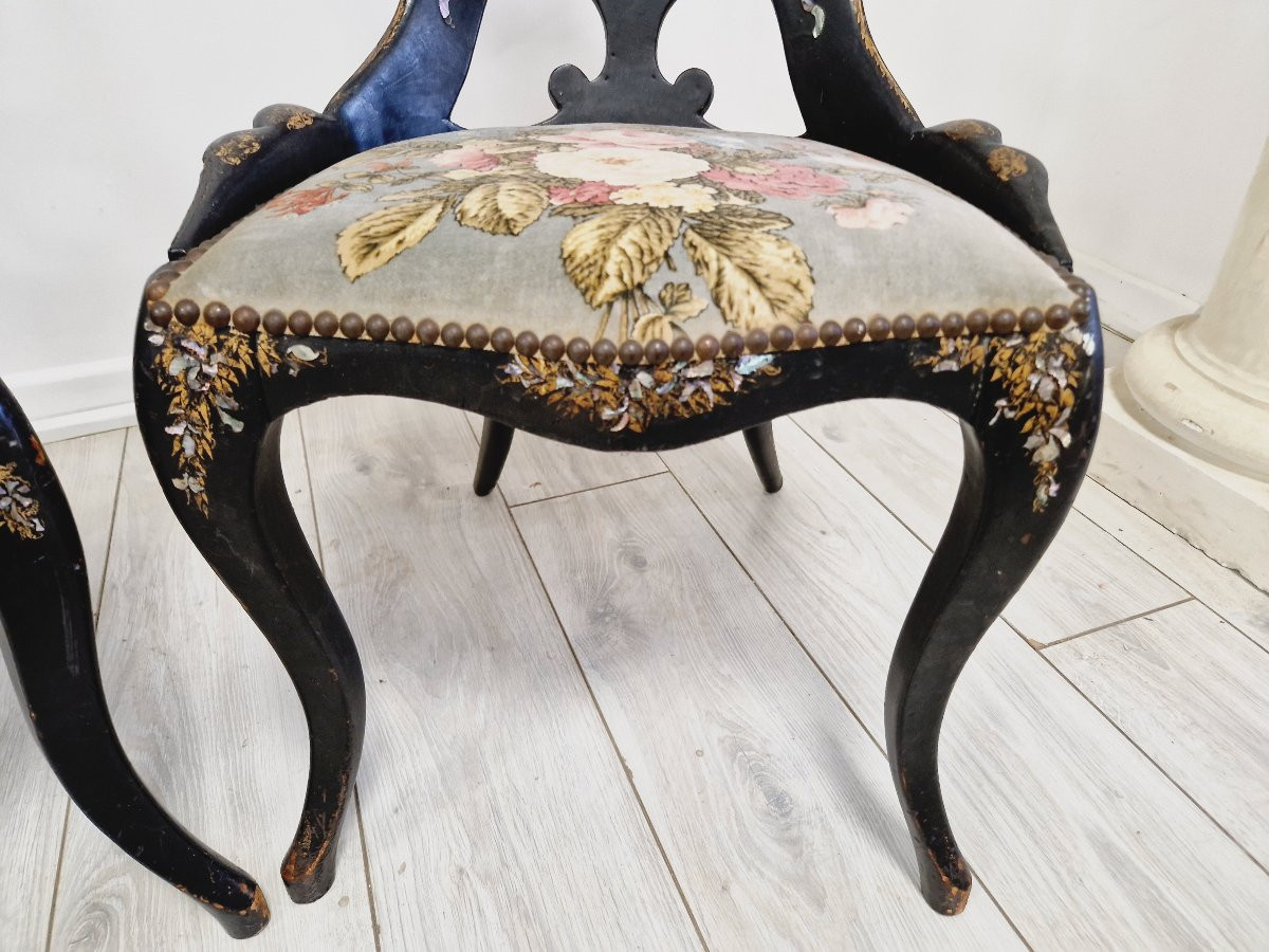 Paire antique de chaises napoléon françaises-photo-4