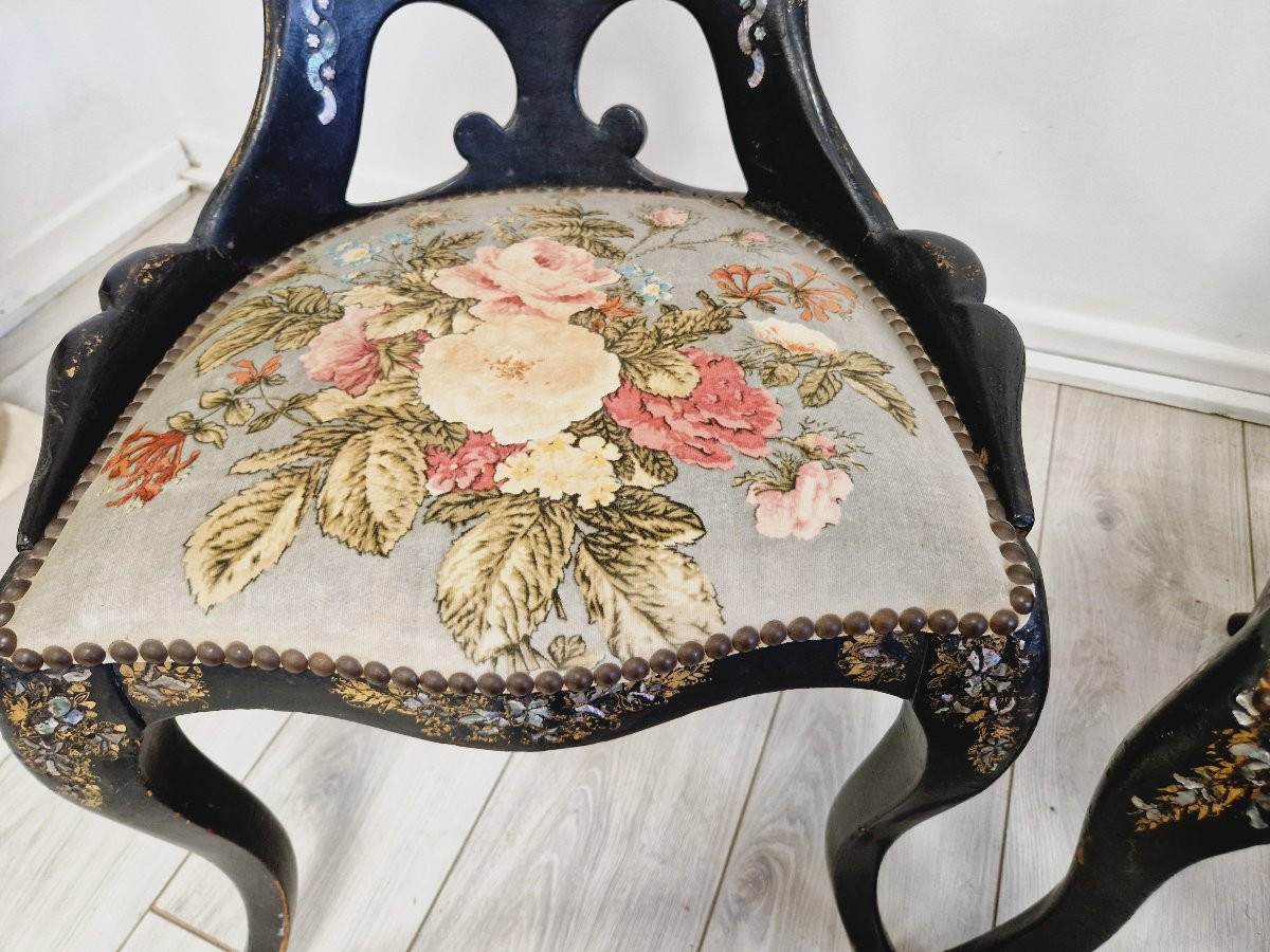Paire antique de chaises napoléon françaises-photo-7