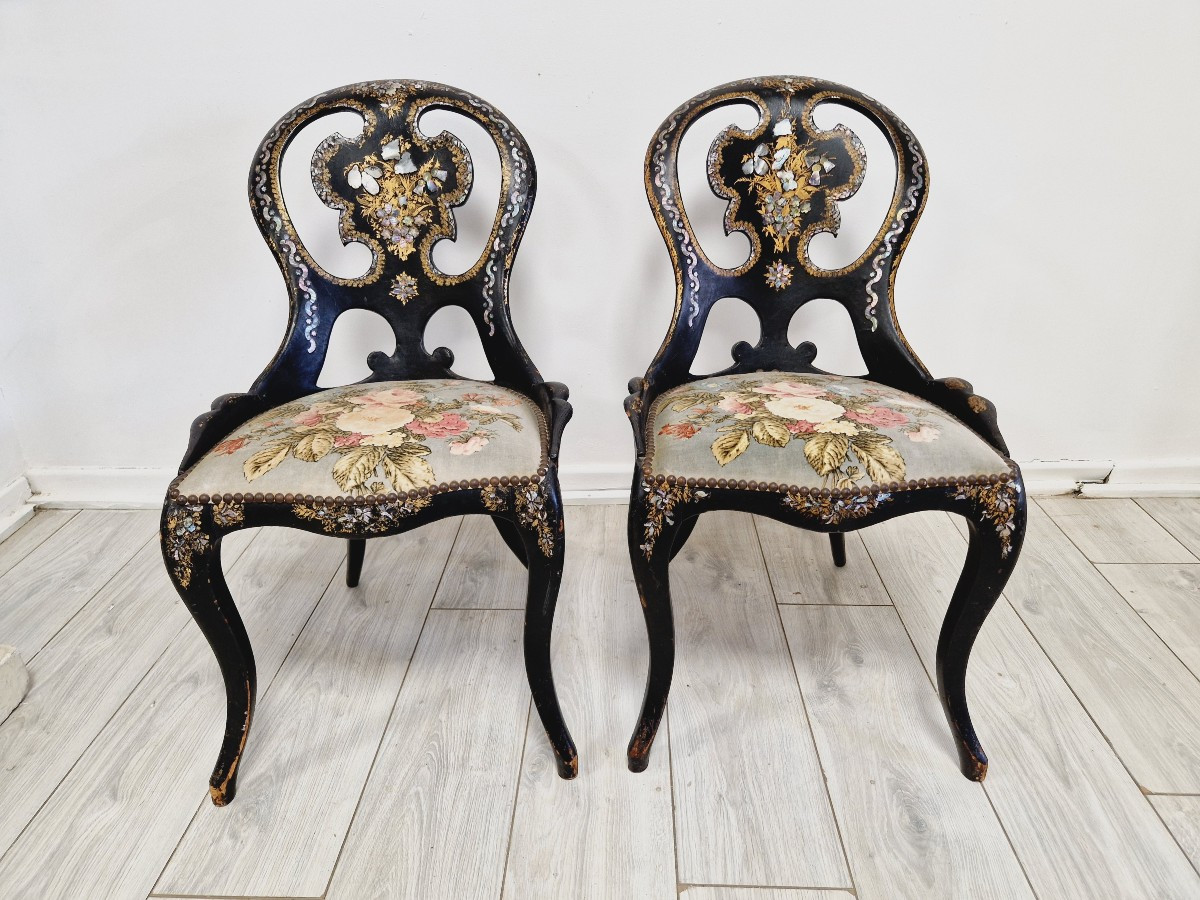 Paire antique de chaises napoléon françaises