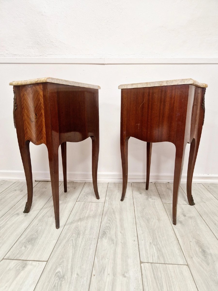 Pair Of Antique Louis XV Style Bedside Cabinets Stamped Mp-photo-1
