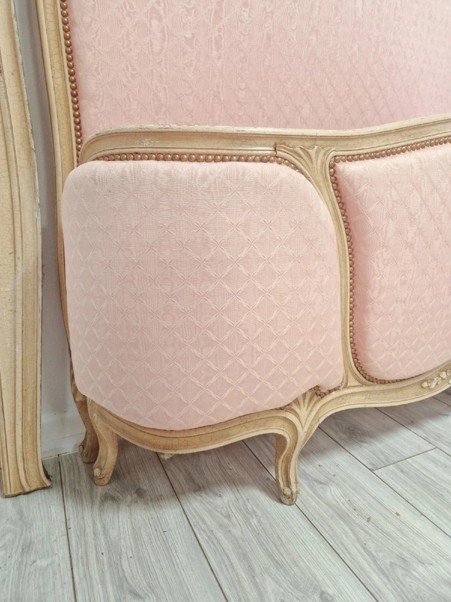 Louis XV Style French Rose Double Bed Basket-photo-3