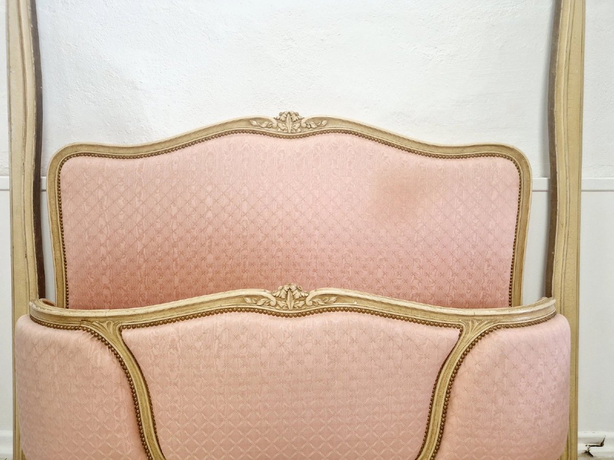 Louis XV Style French Rose Double Bed Basket-photo-2